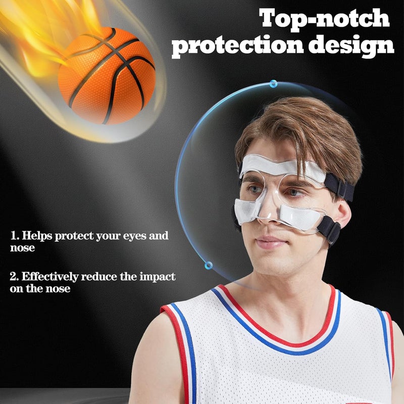 LENASETH Nose Guard for Broken Nose Adjustable Basketball Baseball Softball Face Guards Face Shield Masks for Adults and Teenagers Sports Training Nose Guard Protects Nose and Face from Injury - Image 2